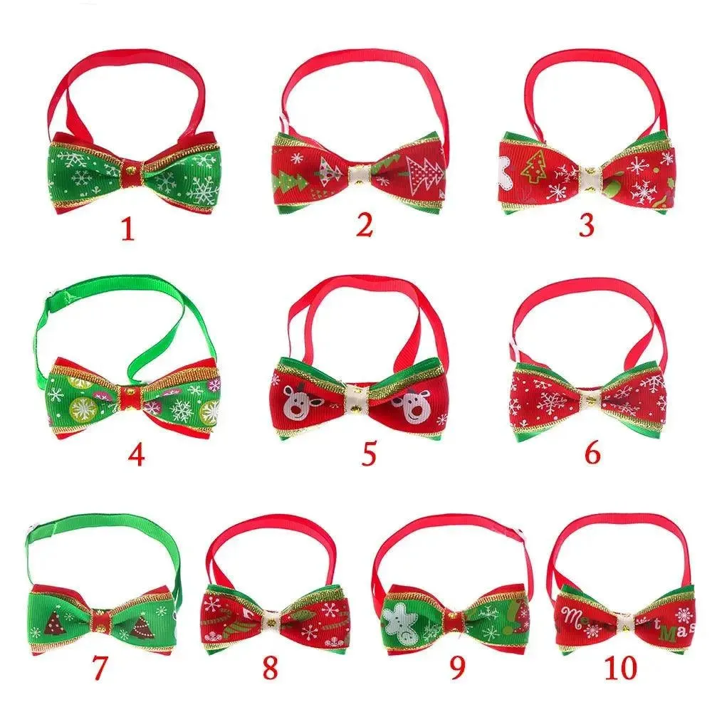 Adjustable Christmas Bowknot Collar for Dog Grooming