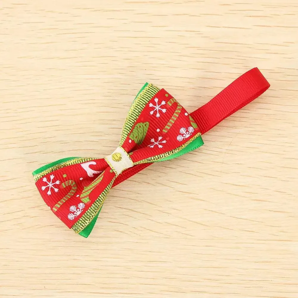 Adjustable Christmas Bowknot Collar for Dog Grooming