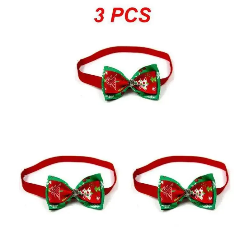 Adjustable Christmas Pet Collar with Bow Tie