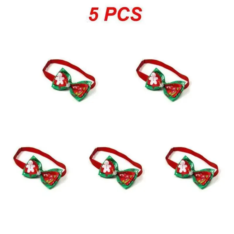 Adjustable Christmas Pet Collar with Bow Tie