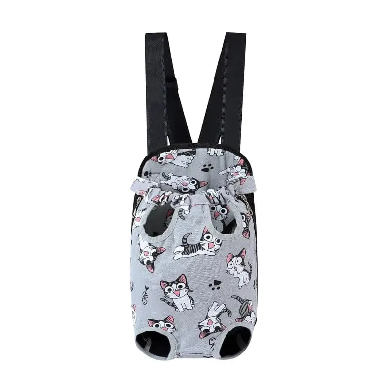 Adjustable Pet Carrier Bag with Double Shoulder Backpack for Outdoor Traveling