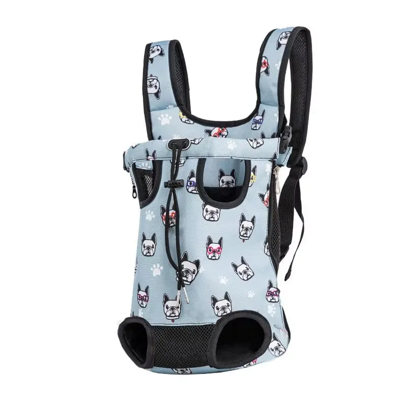 Adjustable Pet Carrier Bag with Double Shoulder Backpack for Outdoor Traveling