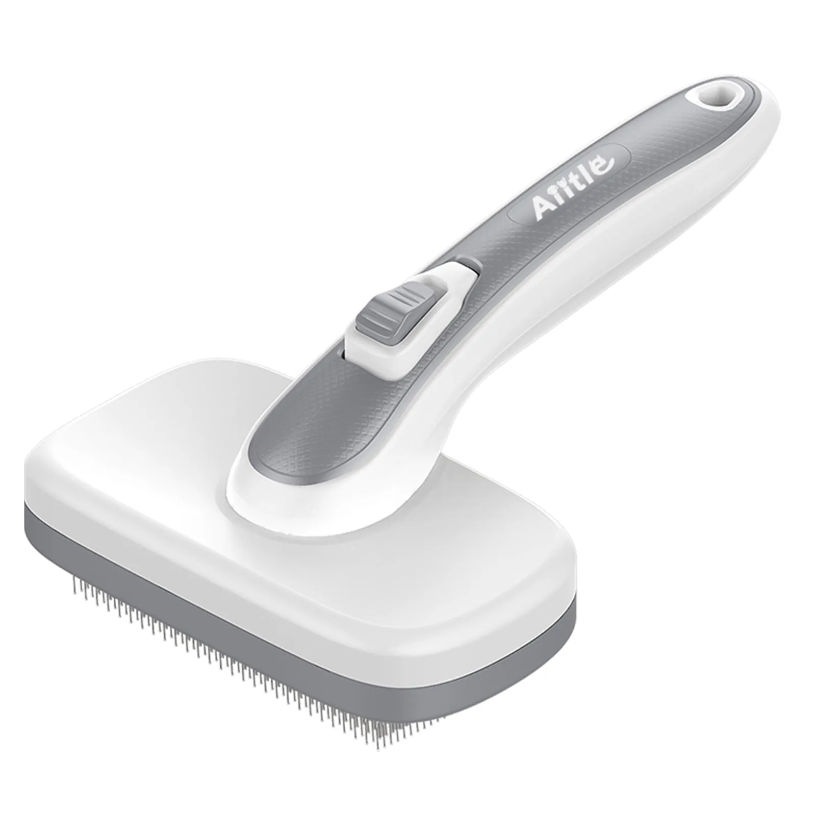 Aiitle Pet Easy Self-Cleaning Brush for Shedding and Grooming White