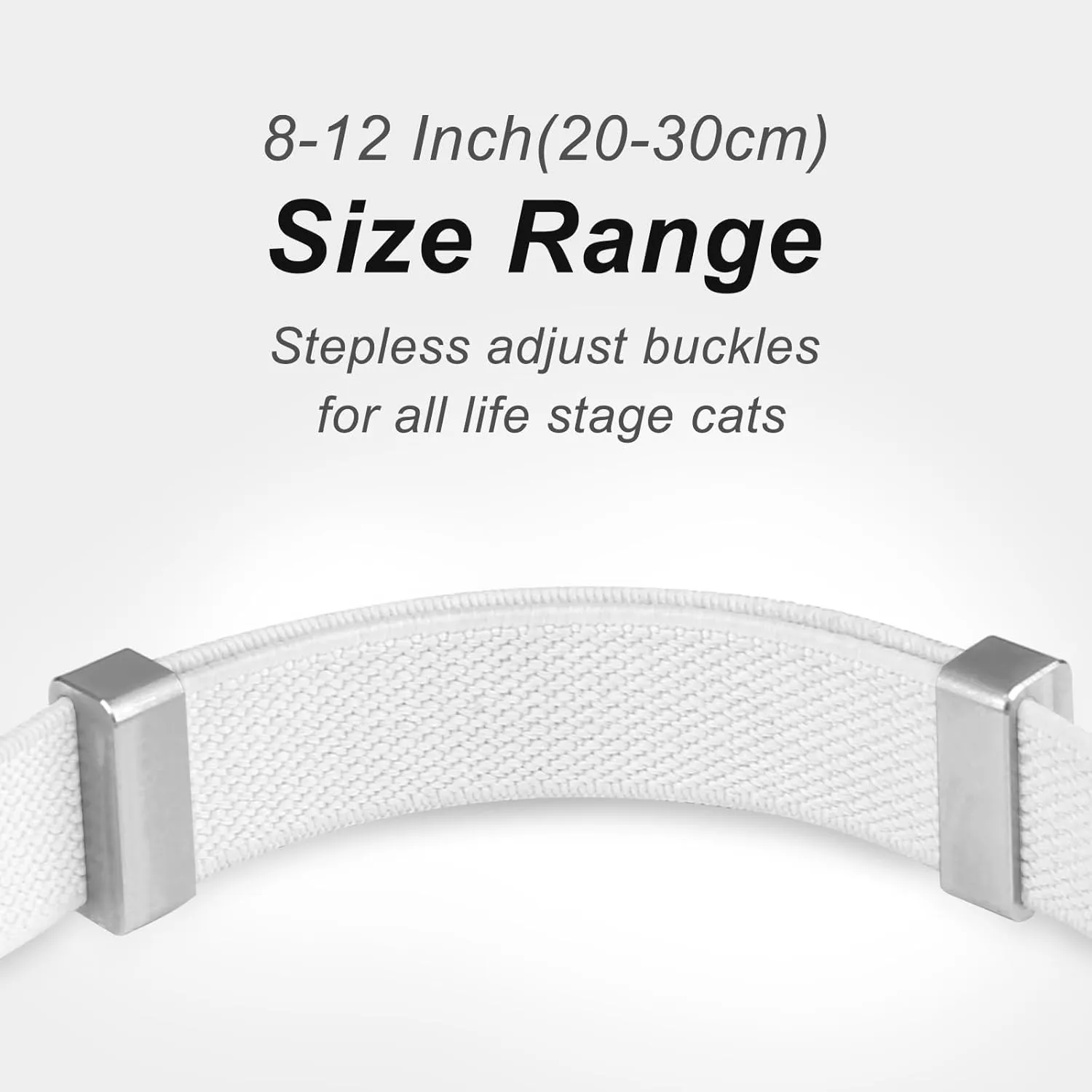 AirTag Cat Collar,Ultra Elastic Cat Tracker Collar with Apple Air Tag Holder, [Lightweight][Scratch Resistant] Stepless Adjustable GPS Pet Collar for Cats Kittens (White)