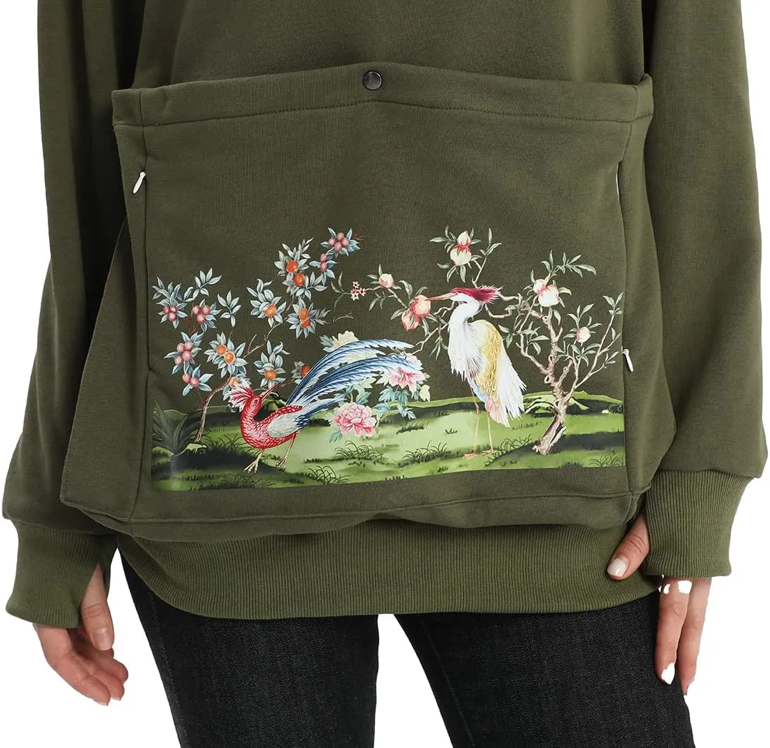 ALYC Cat Dog Carrier Hoodie Big Pet Pouch Sweatshirt Puppy Kitten Holder Pullover Top Graphic Print Kangaroo Hoodies