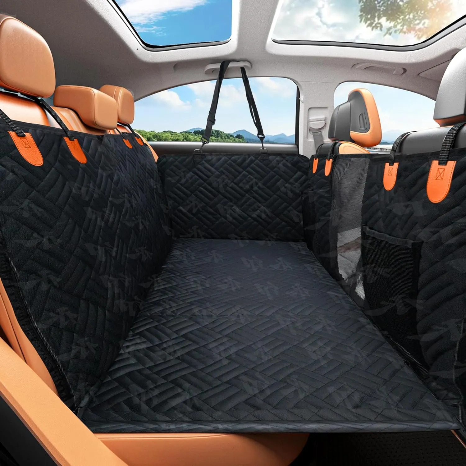 Amazzify Back Seat Extender,Dog Car Seat Cover, Back Seat Hard Bottom for SUV Truck, Non-Inflatable Dog Car Bed, Hammock Travel Bed