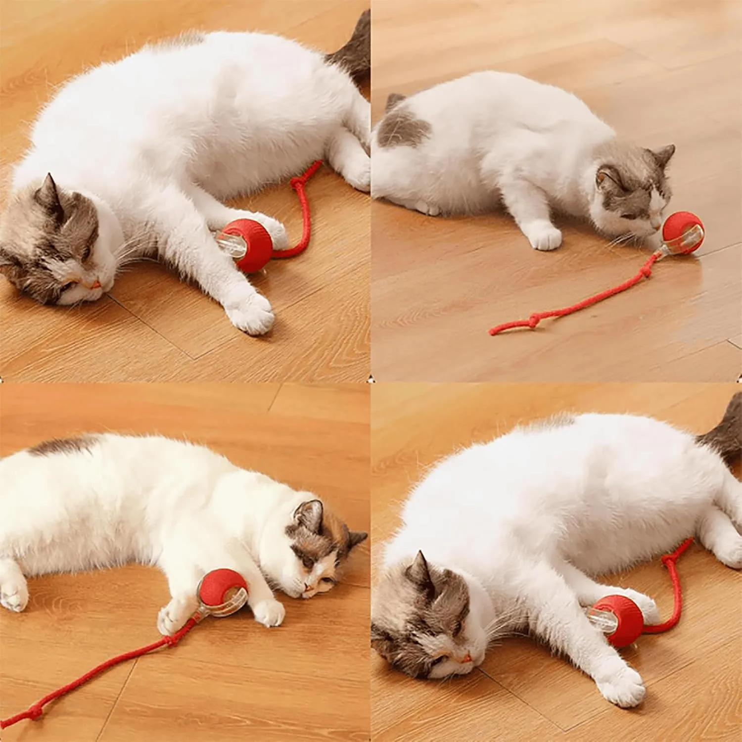 Ascoly Pet Ball, Ascoly Cat Toy, Smart Interactive Electric 360 Automatic Rolling Ball with Teasing Tail, Rechargeable Obstacle Avoidance and Motion Activated for Bored Cats & Dogs (A-Gray Yellow)