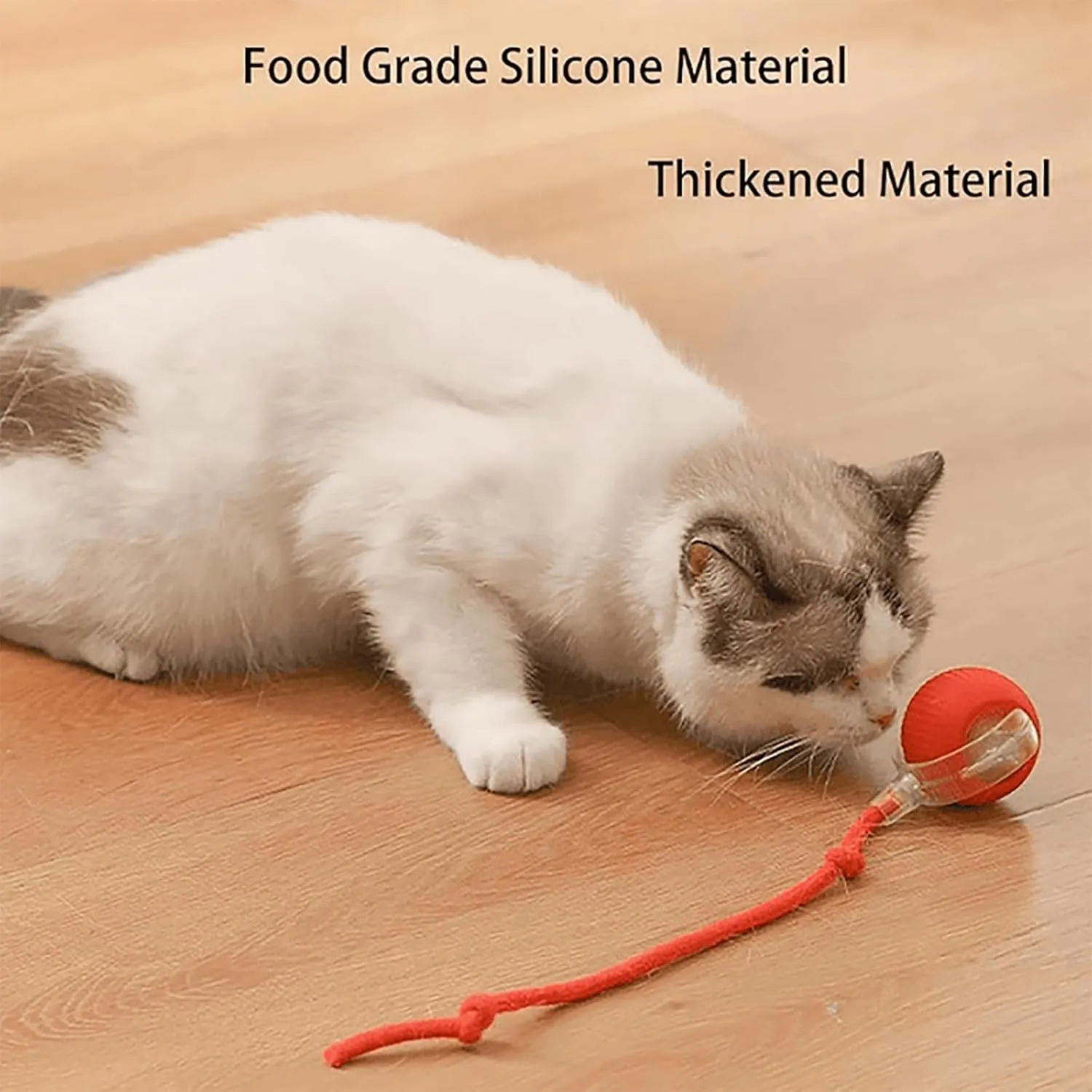 Ascoly Pet Ball, Ascoly Cat Toy, Smart Interactive Electric 360 Automatic Rolling Ball with Teasing Tail, Rechargeable Obstacle Avoidance and Motion Activated for Bored Cats & Dogs (A-Gray Yellow)