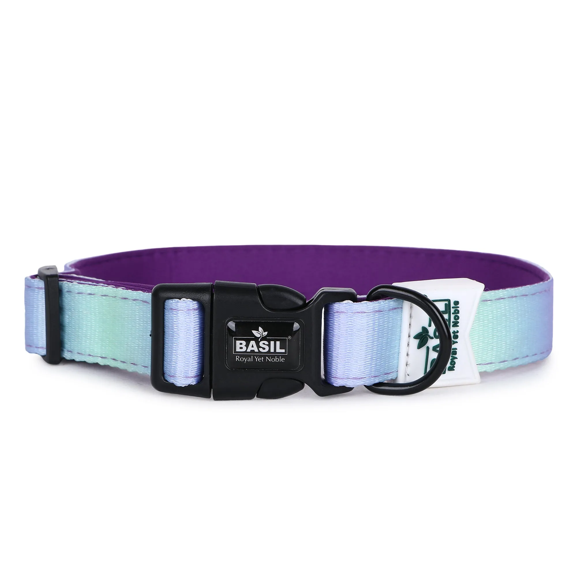Basil Printed Adjustable Collar for Dogs ,cats & Puppies (Green & Purple)