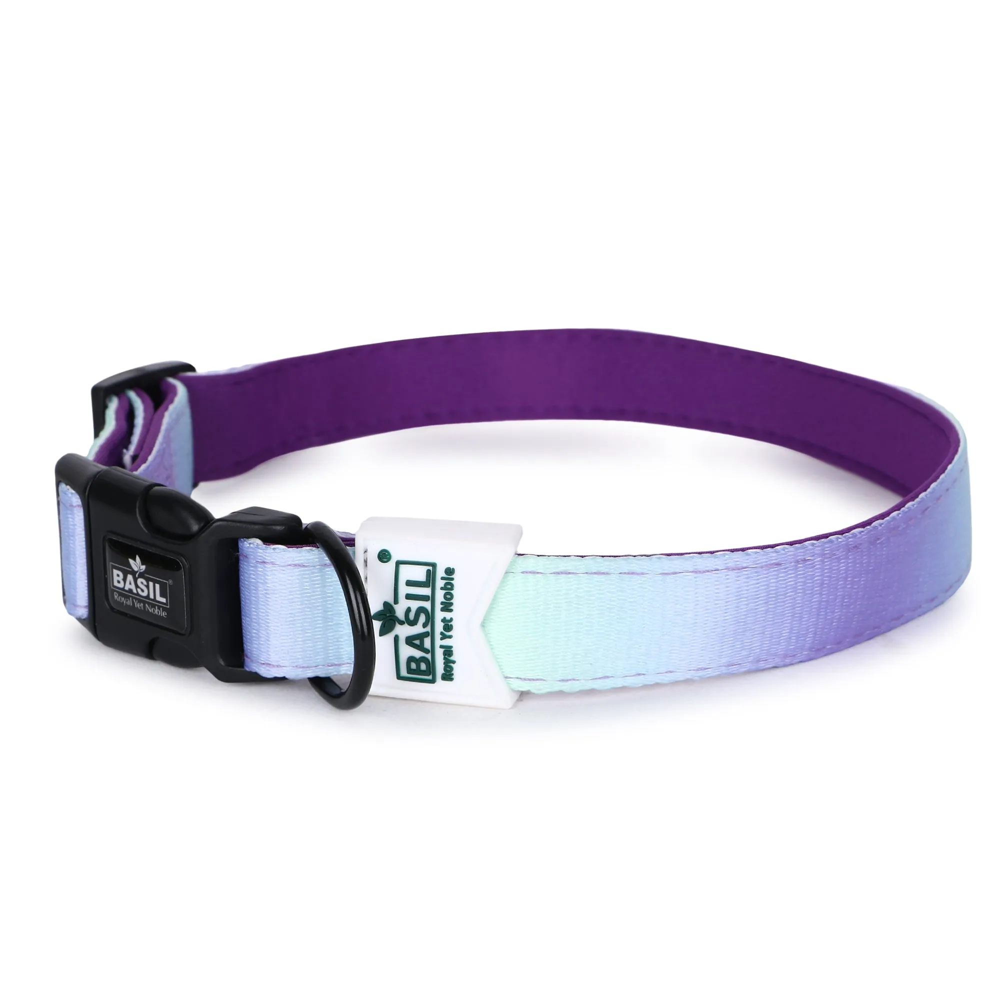Basil Printed Adjustable Collar for Dogs ,cats & Puppies (Green & Purple)