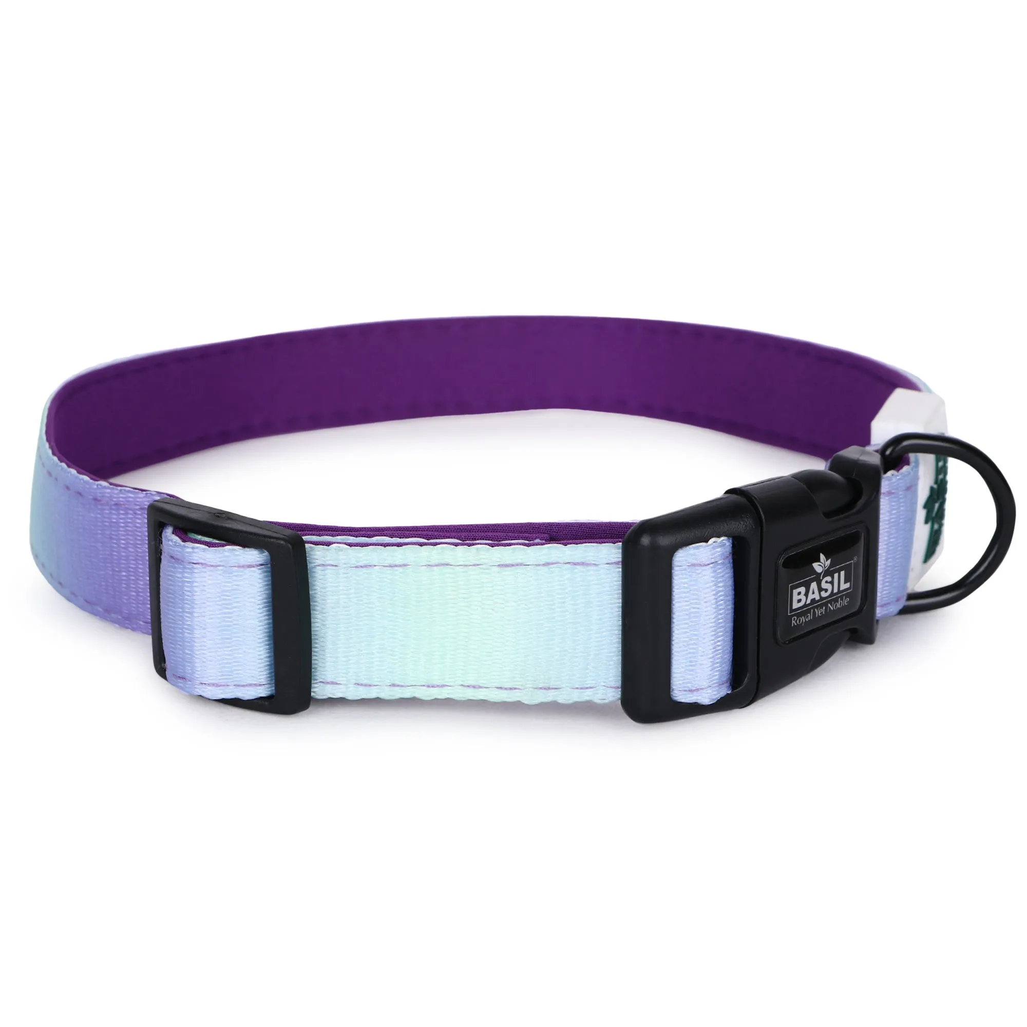 Basil Printed Adjustable Collar for Dogs ,cats & Puppies (Green & Purple)