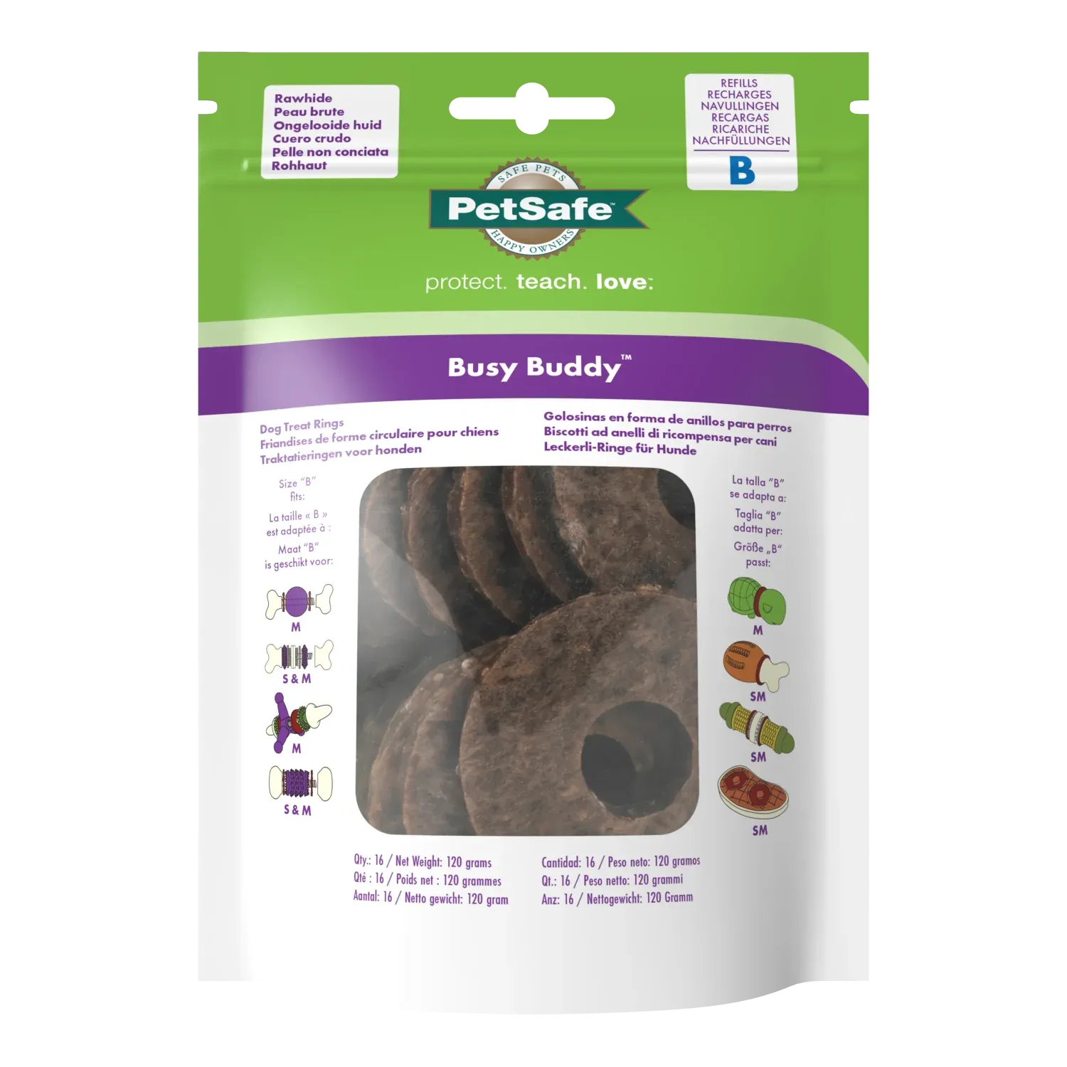 Busy Buddy Natural Rawhide Rings