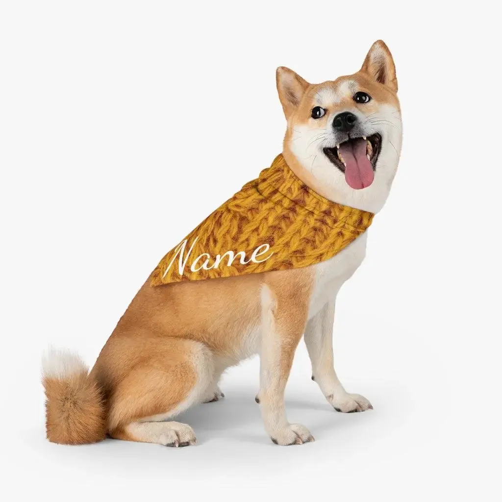 Custom Dog Bandana - Yellow Sweater Patterns