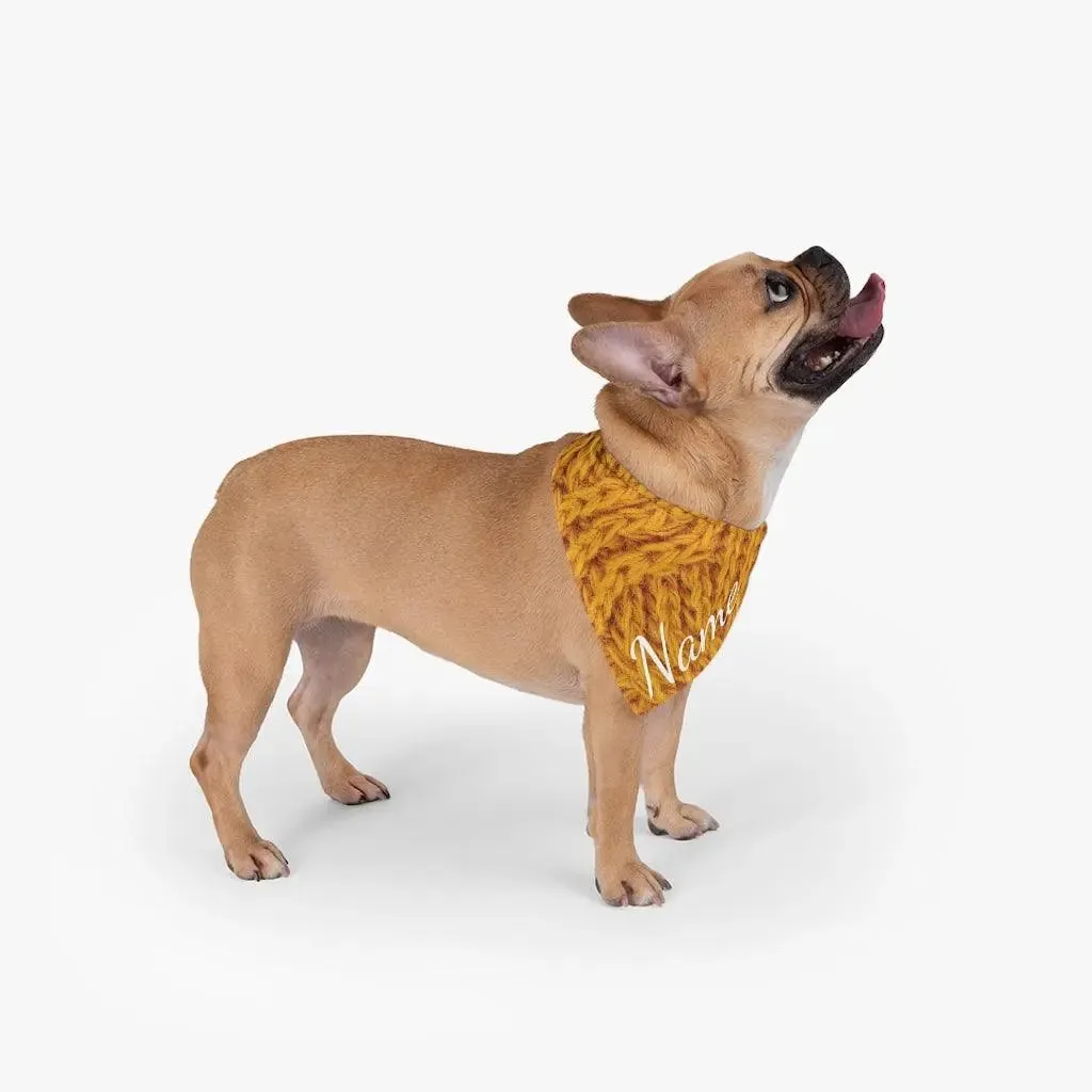 Custom Dog Bandana - Yellow Sweater Patterns