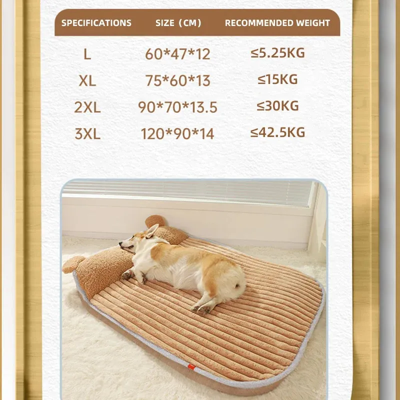 Dog Bed Warm Mat Winter Cat Sleeping Cushion Padded Puppy Kennel Blanket Soft Removable Mattress Pet Supplies