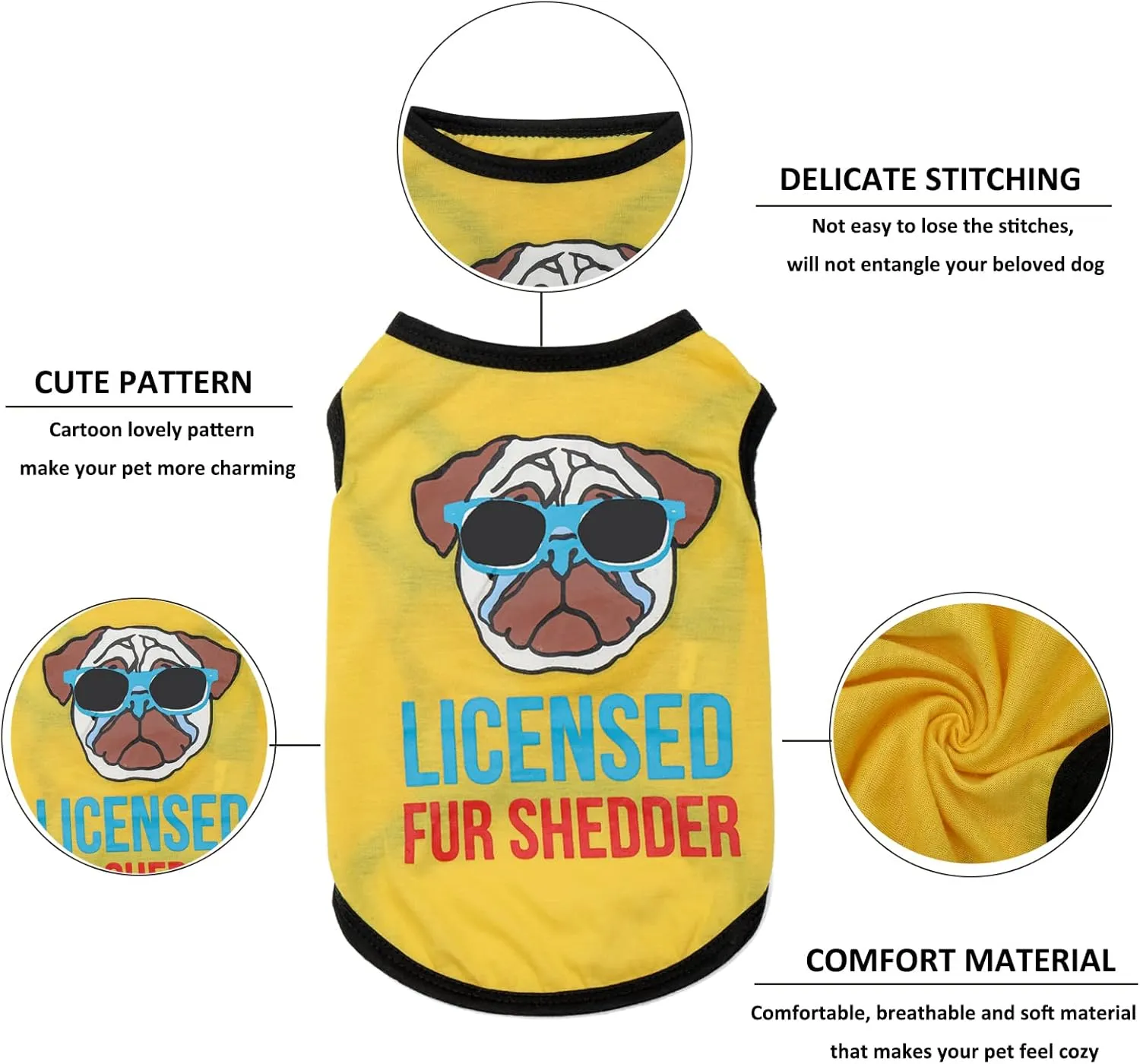 Dog Shirts Pet Printed Clothes with Funny Letters Summer Pet T Shirts Cool Puppy Shirts Breathable Dog Outfit Soft Dog Sweatshirt for Pet Dogs Cats (Large, Pattern-6)