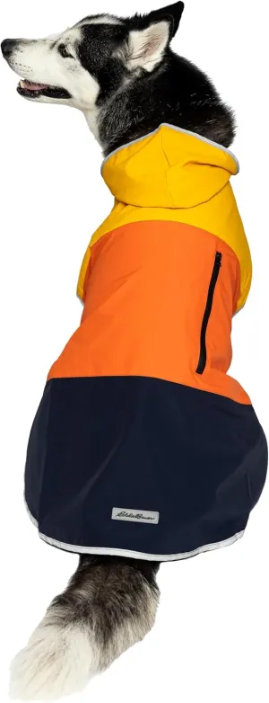 Eddie Bauer E23210L Ravenna Colorblocked Dog Windbreaker Jacket in Large, Orange and Blue