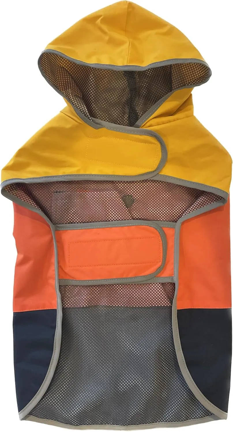 Eddie Bauer E23210L Ravenna Colorblocked Dog Windbreaker Jacket in Large, Orange and Blue