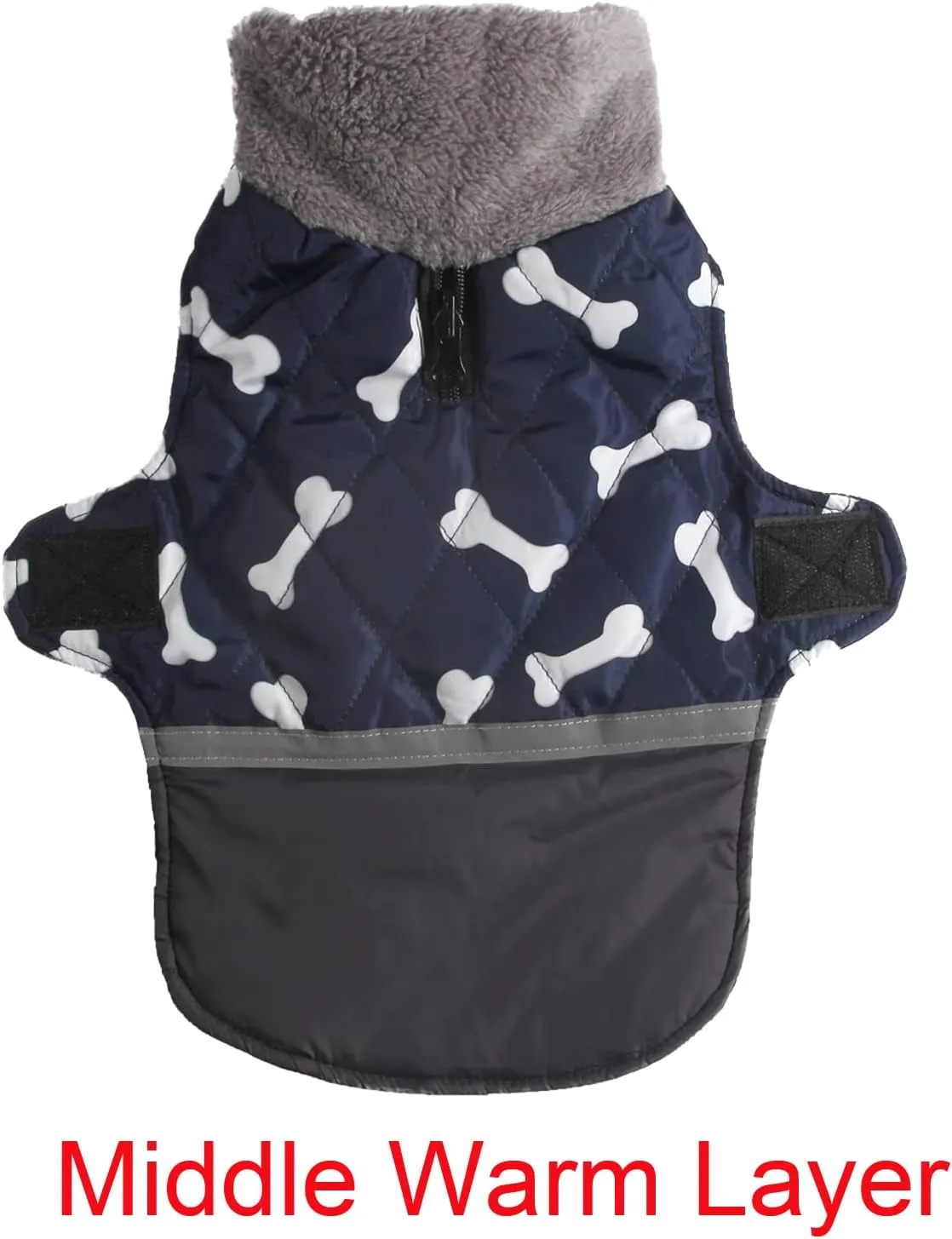 Fleece Collar Reversible Dog Coats for Small Dogs Waterproof Warm Puppy Jacket for Cold Winter,Blue XS