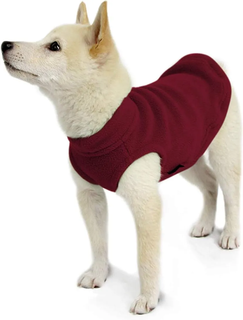 Gooby - Stretch Fleece Vest, Pullover Fleece Vest Jacket Sweater for Dogs, Burgundy, Medium