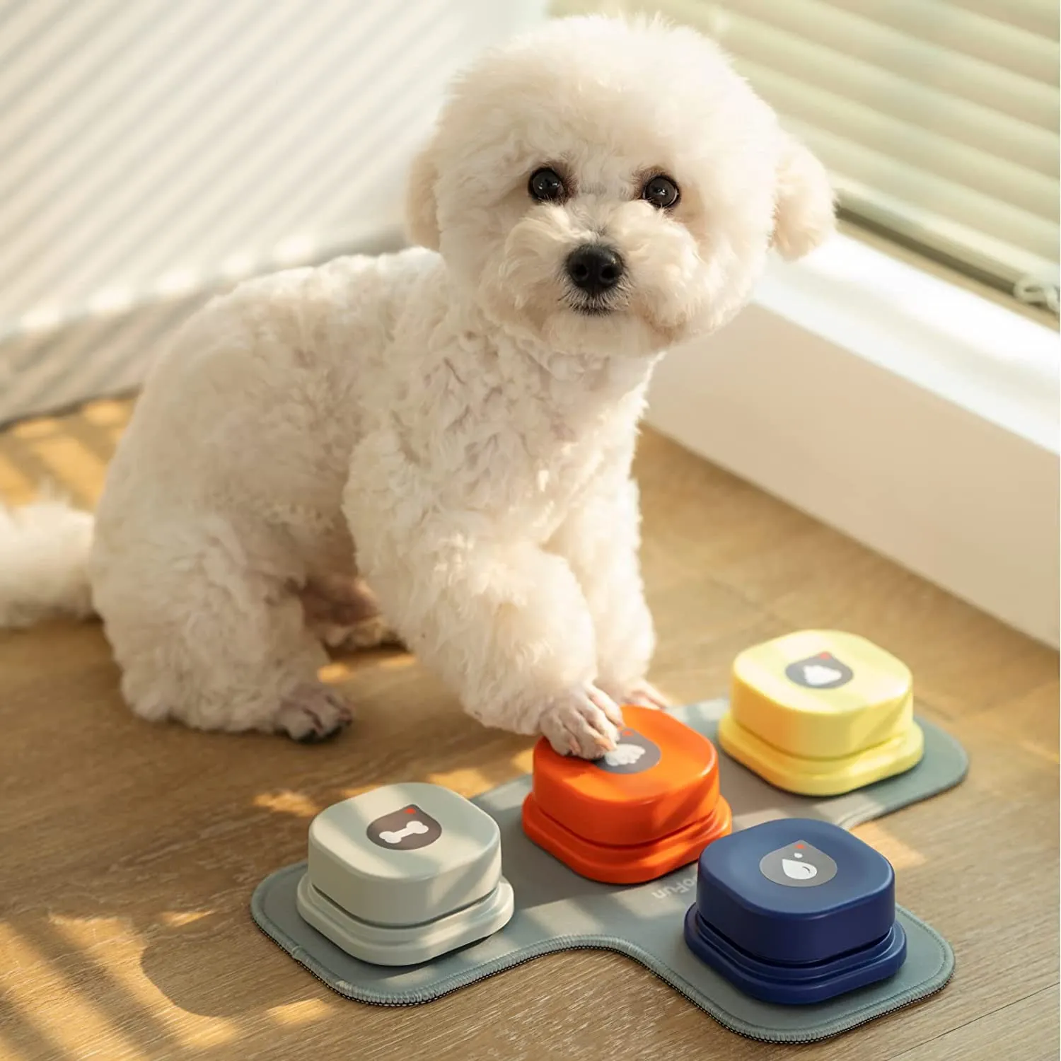 Interactive Talking Pet Toy: Dog Button Record, Vocal Training, Bell Ringer, and Easy-To-Use with Pad and Sticker