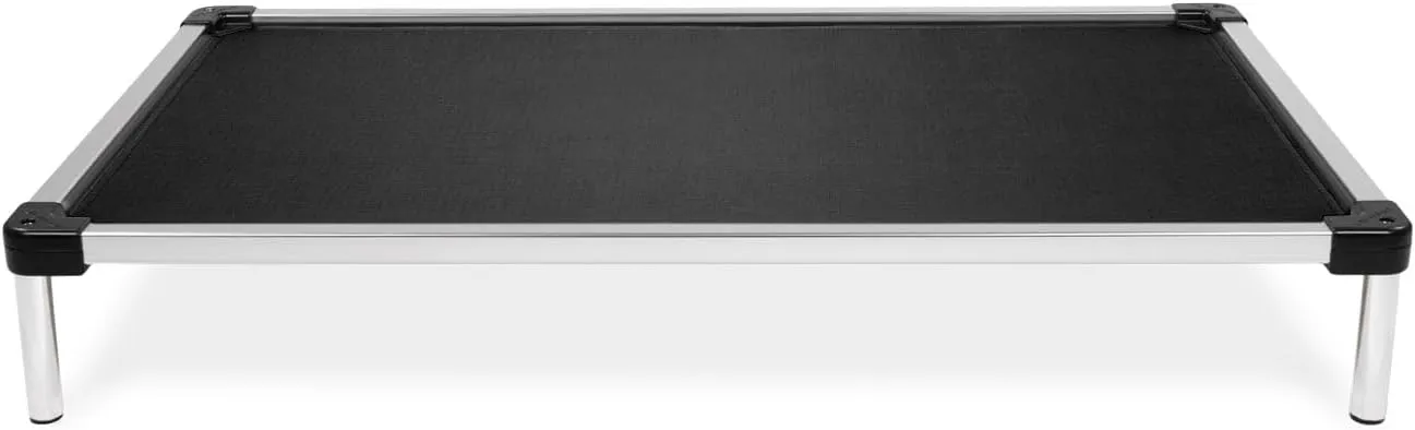 K9 Ballistics Chew Proof Elevated Dog Bed - Made for Aggressive Chewers, Indestructible Cot, Heavy Duty, 120-Day Warranty, Washable, Pre-Assembled, Fits Crates Small 29"x18" Obsidian Black