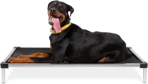 K9 Ballistics Chew Proof Elevated Dog Bed - Made for Aggressive Chewers, Indestructible Cot, Heavy Duty, 120-Day Warranty, Washable, Pre-Assembled, Fits Crates X-Large 47"x29" Obsidian Black