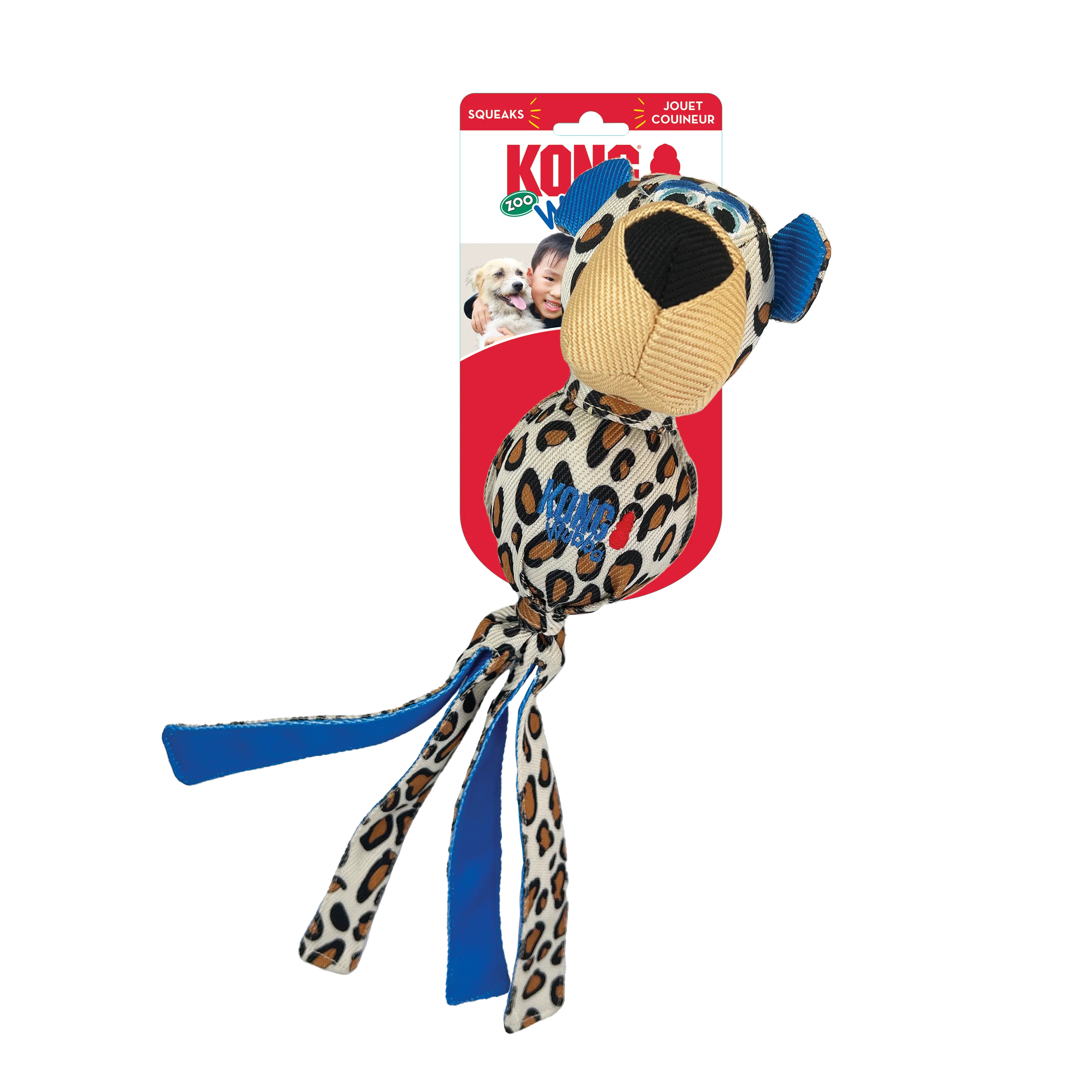 Kong Wubba Zoo Cheetah Dog Toy