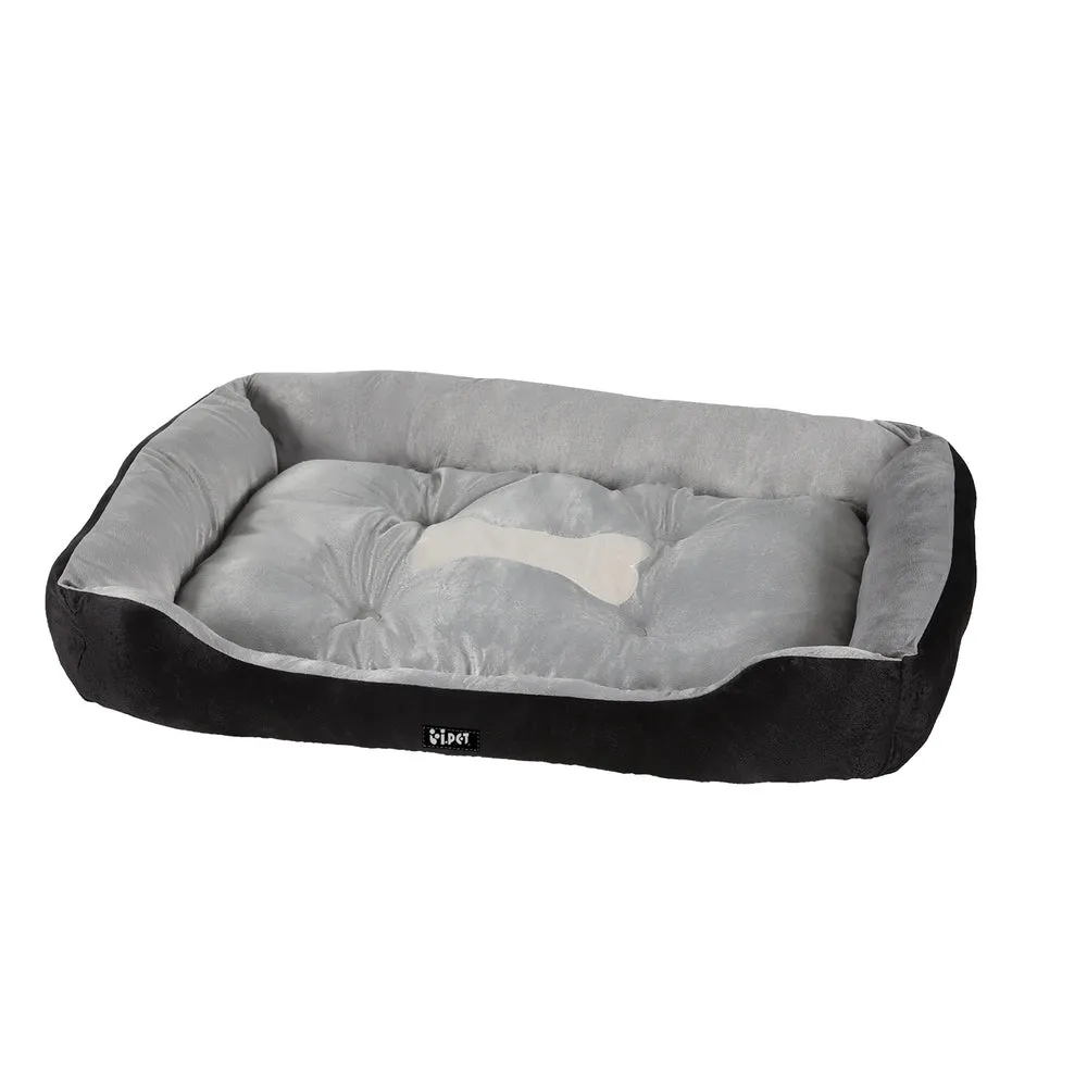 LARGE Dog Beds Pet Calming Soft Sleeping Comfy Plush Mat Cave Washable - Black