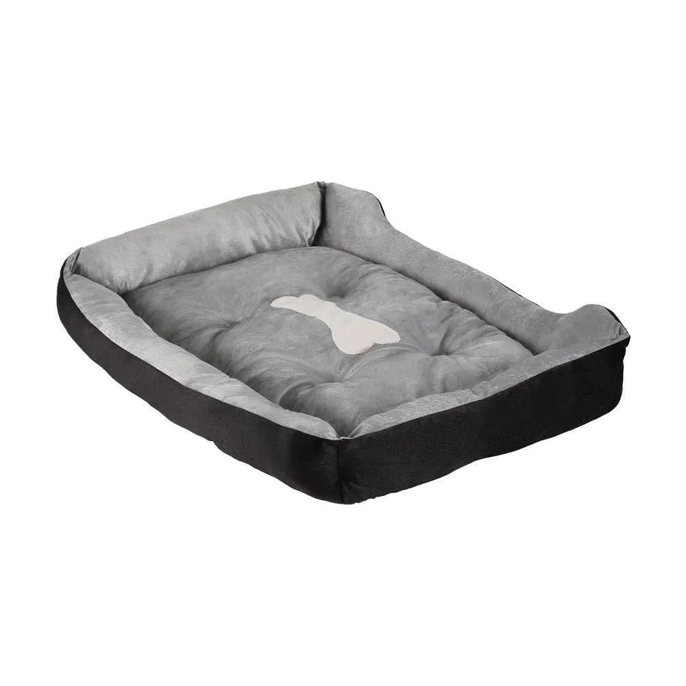 LARGE Dog Beds Pet Calming Soft Sleeping Comfy Plush Mat Cave Washable - Black