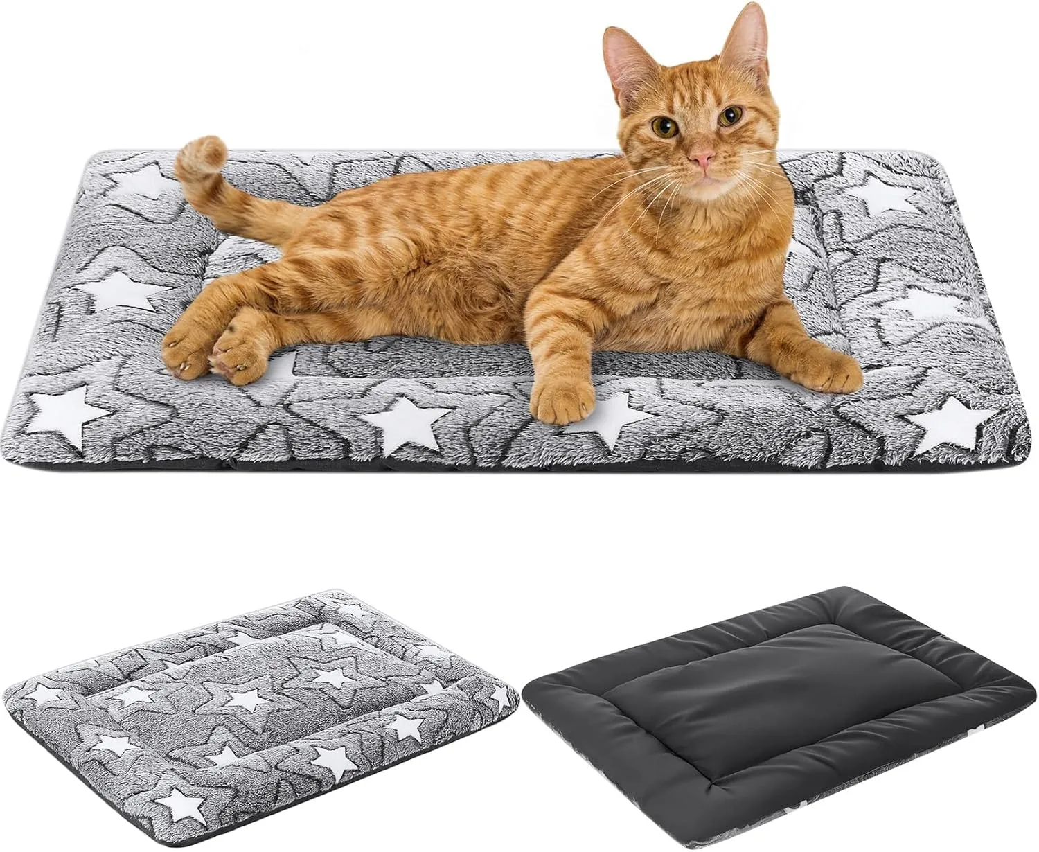 Namalu 2 Pcs Dog Crate Pad Cat Bed Mat Reversible Cool and Warm Soft Stylish Pet Sleeping Mat Machine Pattern Washable Crate Kennel Pad Bed for Cats Puppy Small Dogs Medium Pet(18 x 24 Inch)