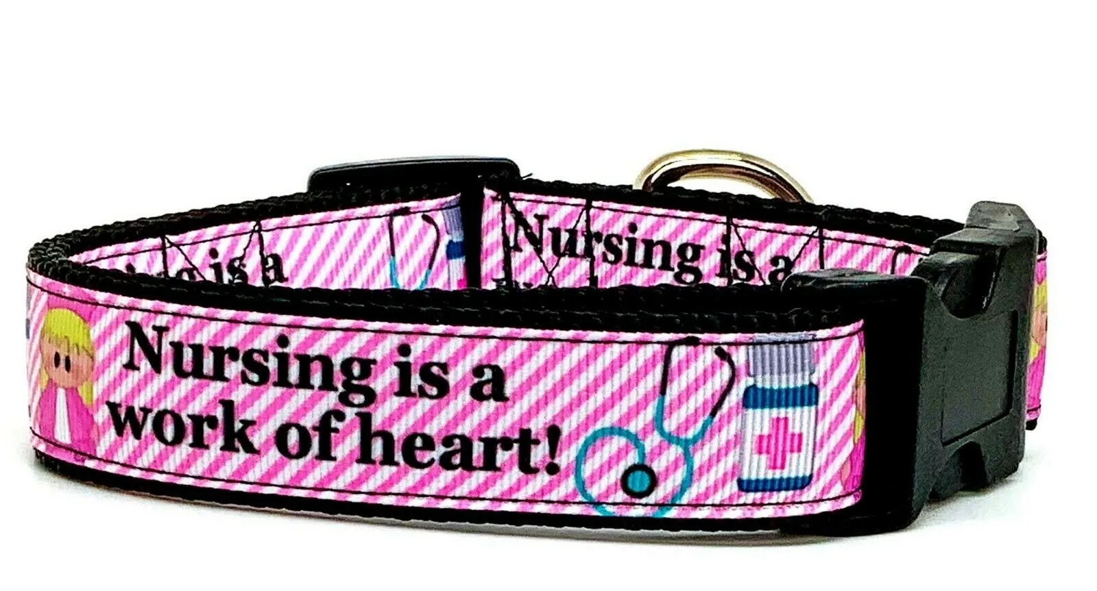 Nursing dog collar handmade adjustable buckle collar 1" wide or leash Petcollarshandmade