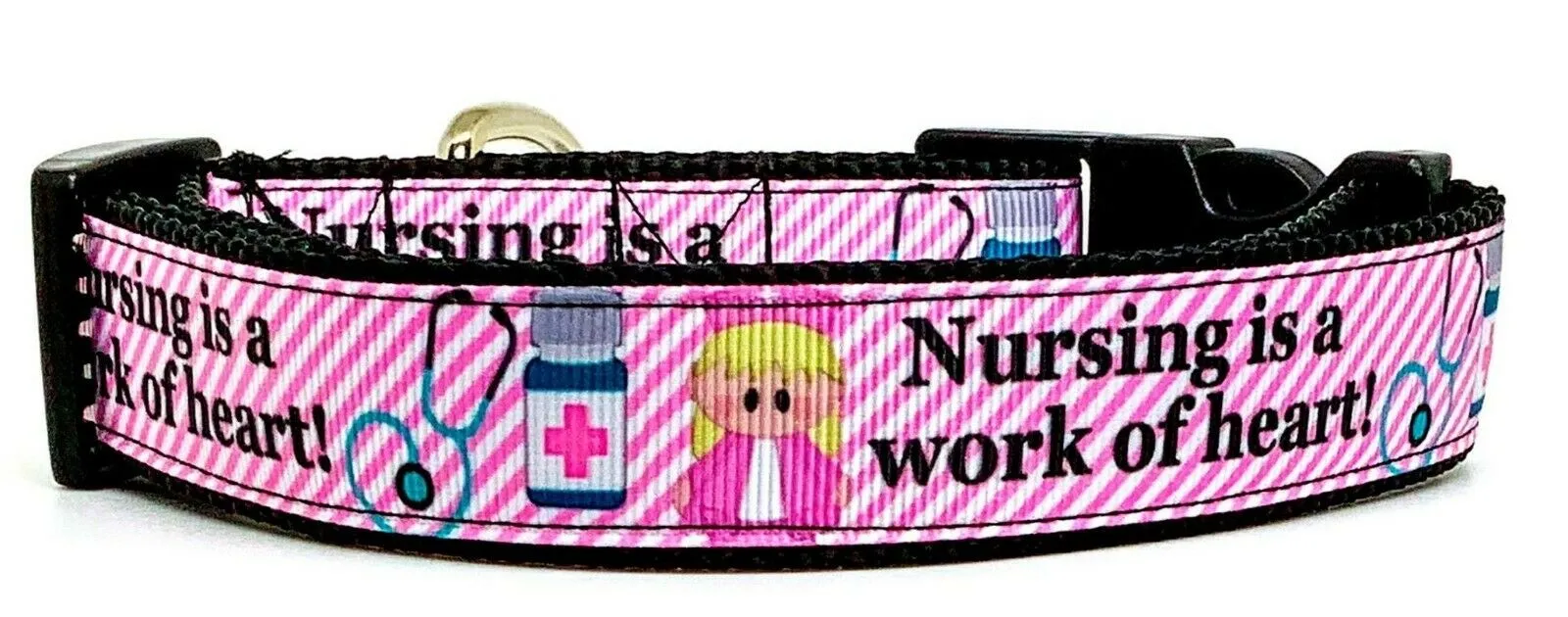 Nursing dog collar handmade adjustable buckle collar 1" wide or leash Petcollarshandmade