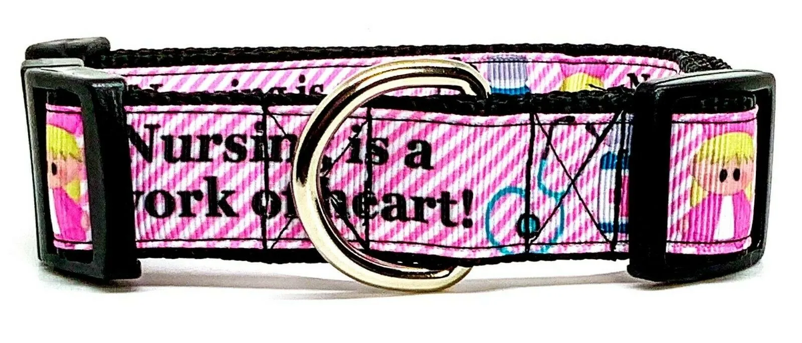 Nursing dog collar handmade adjustable buckle collar 1" wide or leash Petcollarshandmade