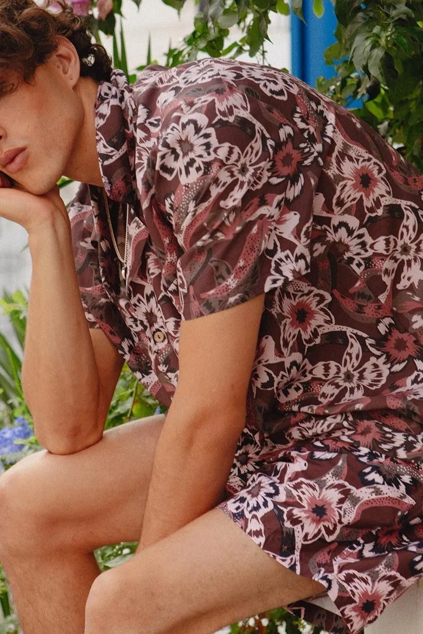 Organico Camp-Collar Shirt Rosa