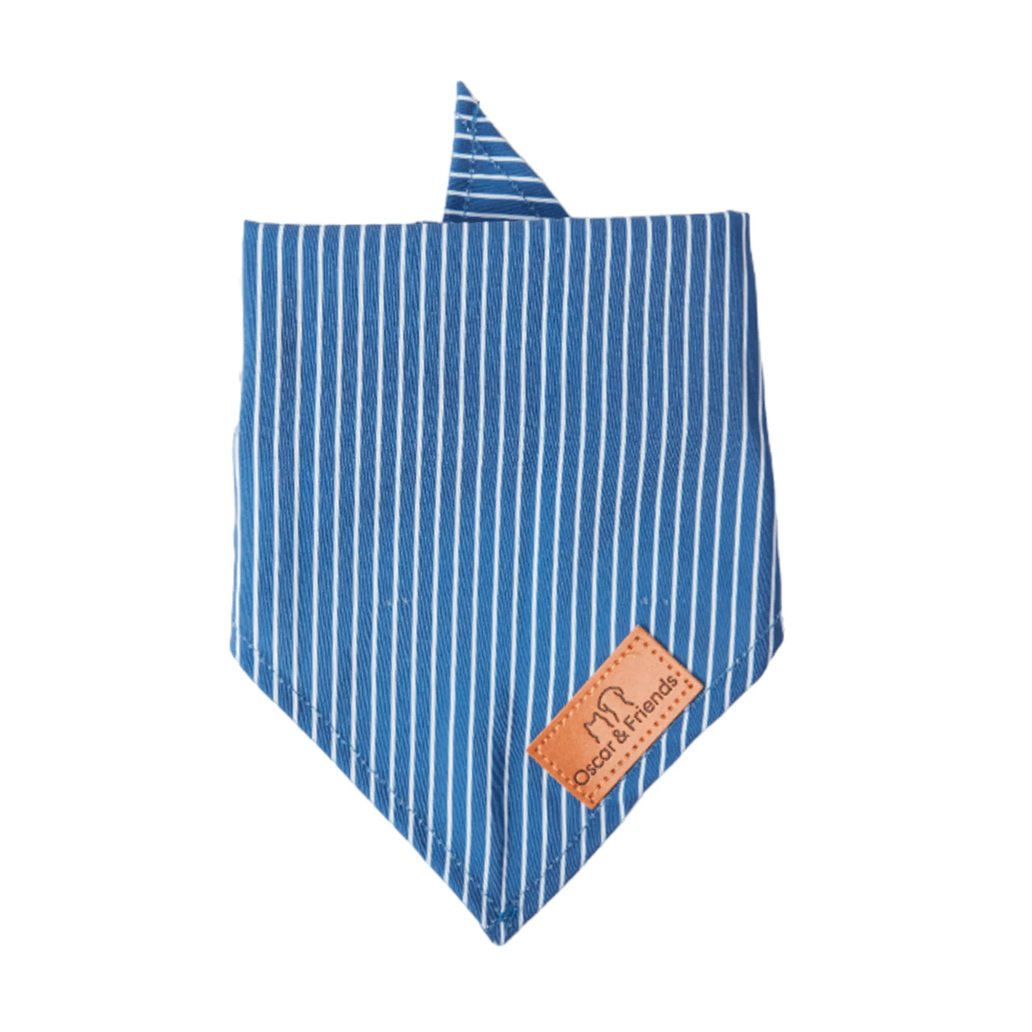 Oscar & Friends Teal Stripe Tie on Bandana Small