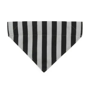 Pet Bandana - "Unexpected Guest" - Black & Gray Striped Bandana for Cat   Small Dog / Halloween / Slide-on Bandana / Over-the-Collar (One Size)