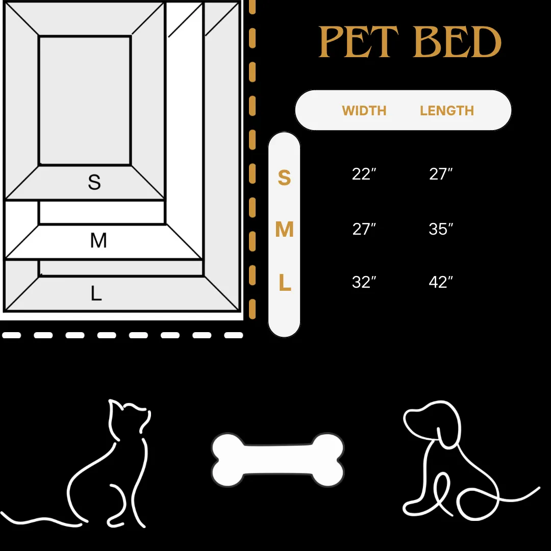 Pet Bed JulesRoche Memory Foam Water-Resistant Minky Fabric Cover