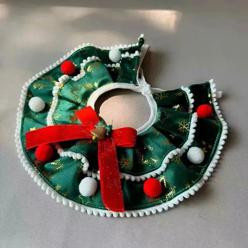Pet Christmas Day Scarf Decoration - Festive Bow Tie for Dogs & Cats