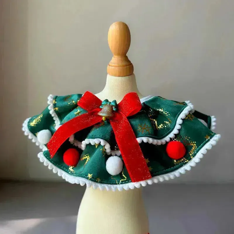 Pet Christmas Day Scarf Decoration - Festive Bow Tie for Dogs & Cats
