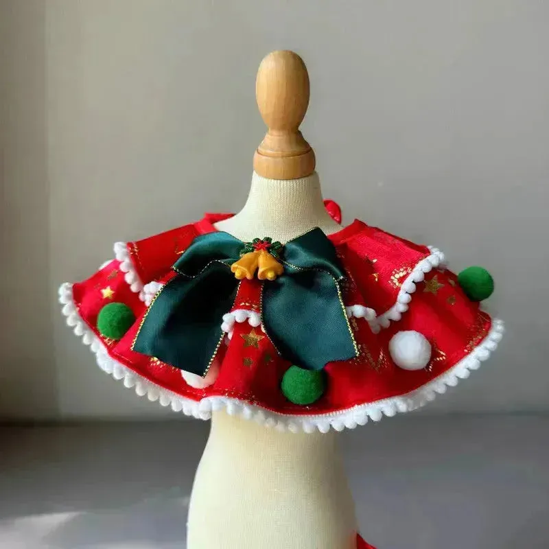Pet Christmas Day Scarf Decoration - Festive Bow Tie for Dogs & Cats
