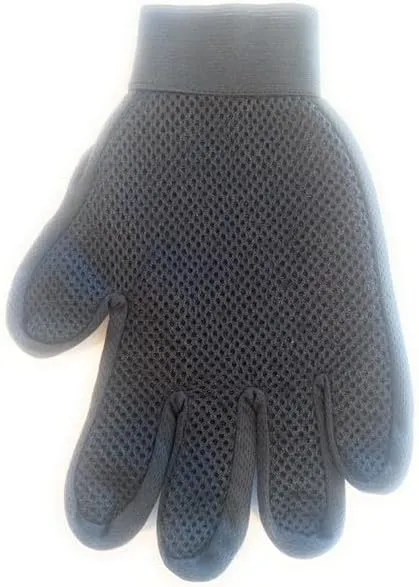 Pet Grooming Glove for Hair Removal and Massage, Right Hand, Blue and Black