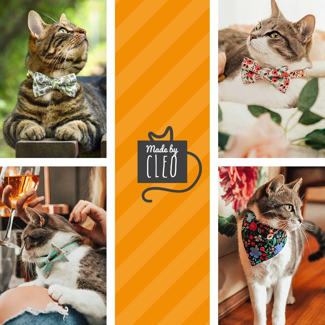 Rifle Paper Co® Pet Bandana - "Indigo Garden" - Blue Floral Bandana for Cat   Small Dog / Slide-on Bandana / Over-the-Collar (One Size)