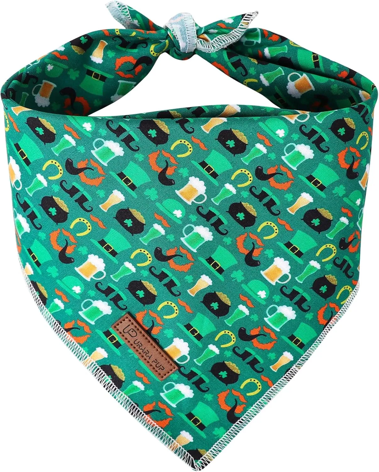 St. Patrick's Dog Bandana, Shamrock Triangle Bid Scarf for Small Medium Dog, Cotton Pet Kerchief for Girl Boy Dogs or Cats, Cute Spring Dog Bandana, Puppy Green Dog Bandana