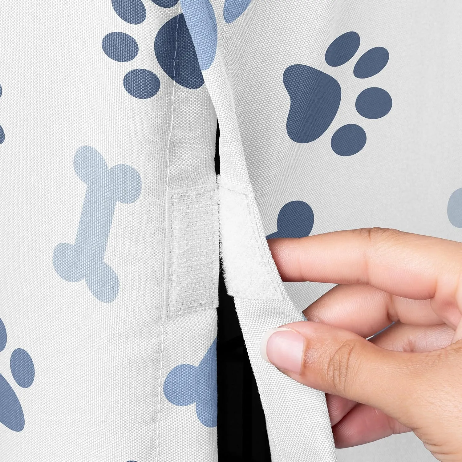 Sweet Jojo Designs 30in. Small/Medium Dog Crate Cover (Bones and Paw Prints) for Boys Pet Cage, Kennel Covers (Modern, Cartoon, Doggy, Puppy, Neutral, Paws Print, Whimsical, Playful, Slate Navy Blue)