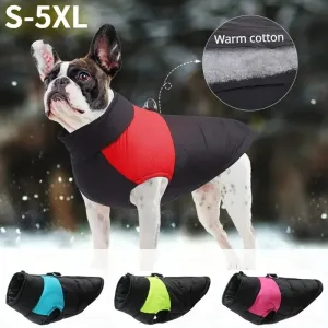 Waterproof Winter Warm Dog Clothes Padded  Pet Vest Zipper Jacket For Small Medium Large Dogs Pug Chihuahua French Bulldog Coat
