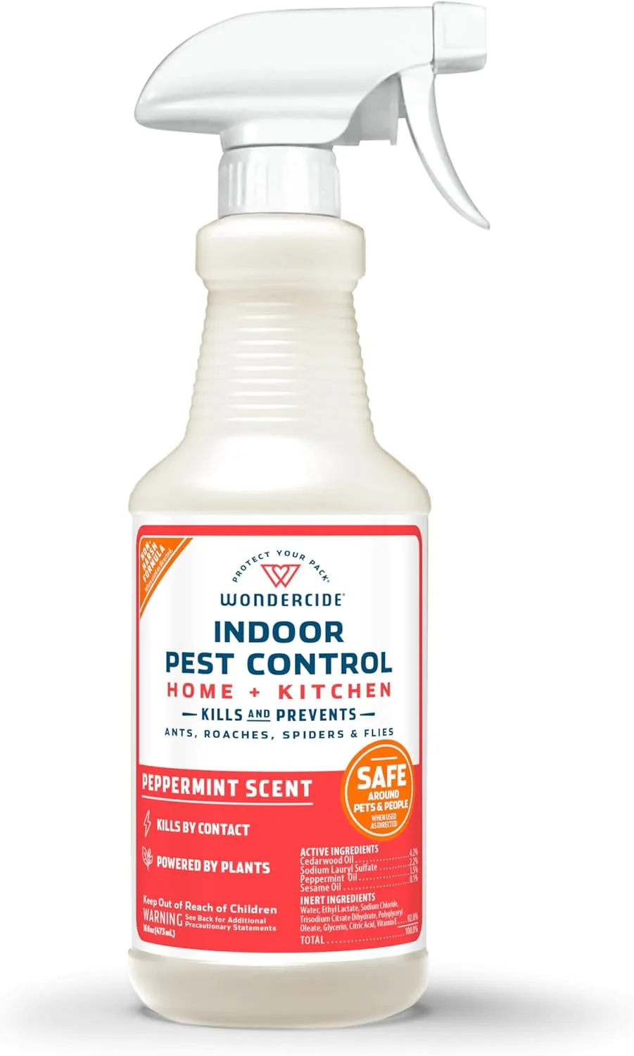 Wondercide - Indoor Pest Control Spray for Home and Kitchen - Ant, Roach, Spider, Fly, Flea, Bug Killer and Insect Repellent - with Natural Essential Oils - Pet and Family Safe  Peppermint 16 oz